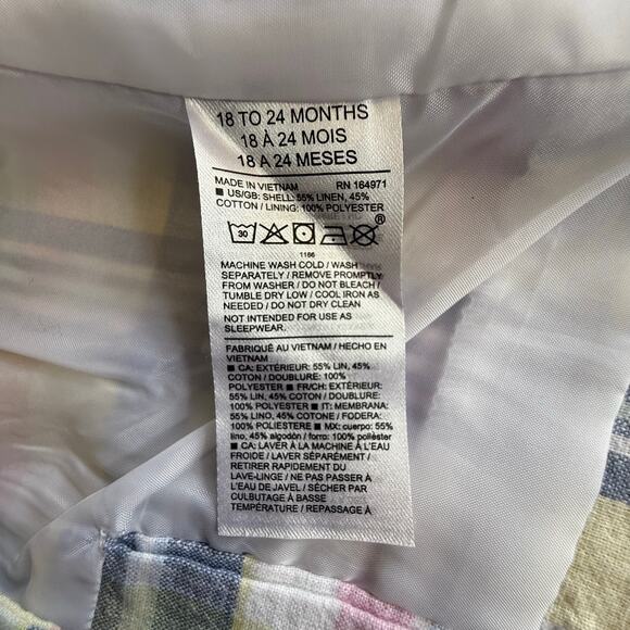 Janie and Jack Plaid Linen Cotton Blazer Jacket Boys 18 24 Mos Blue Pink Preppy - Picture 12 of 16